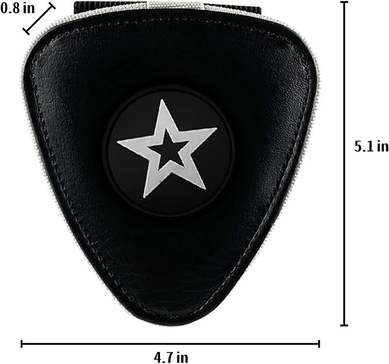 RockCheems Guitar Pick Holder Case, PU Leather Guitar Pick Bag, with 18 pcs Celluloid and 6 pcs Metal Guitar Picks - Image 3